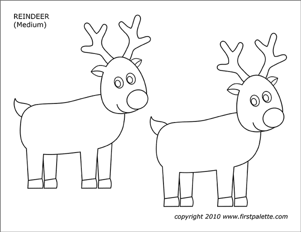 Christmas Reindeer | Free Printable Templates & Coloring Pages | FirstPalette.com
