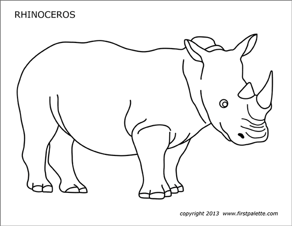 rhinoceros free printable templates coloring pages firstpalettecom