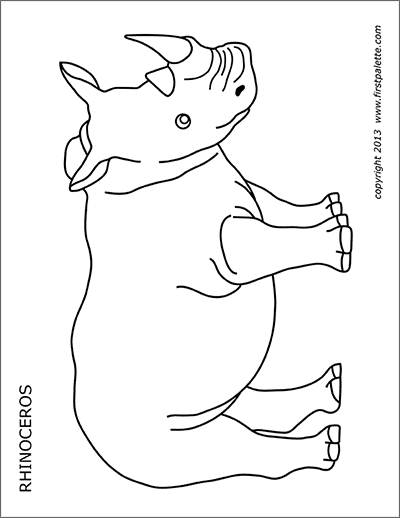 Printable Rhinoceros