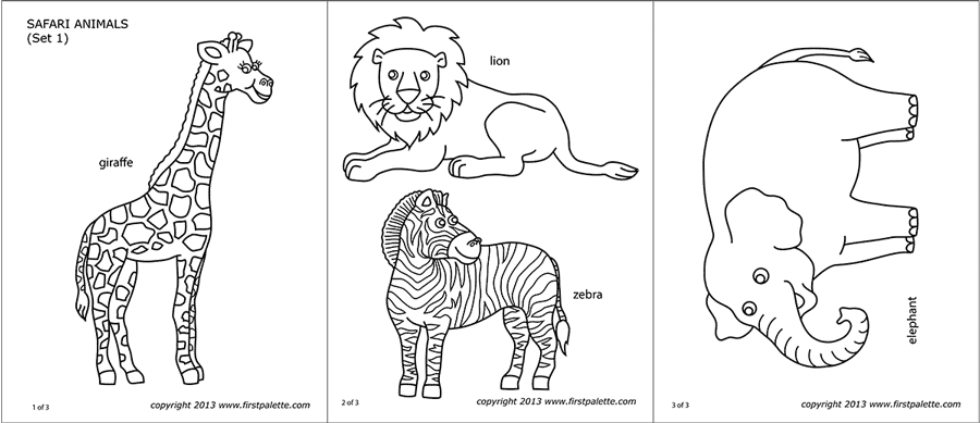 Safari or African Savanna Animals | Free Printable Templates & Coloring  Pages 