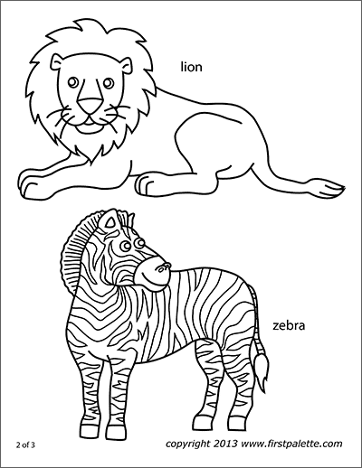 Printable Safari Animals