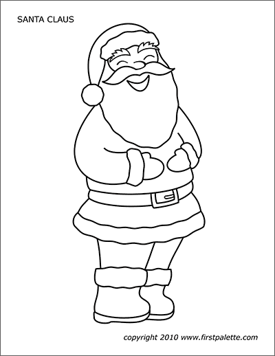 Santa Claus | Free Printable Templates & Coloring Pages | FirstPalette.com