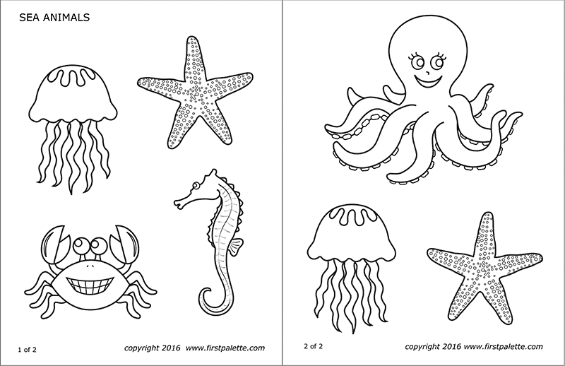 Sea Animals Free Printable Templates Coloring Pages