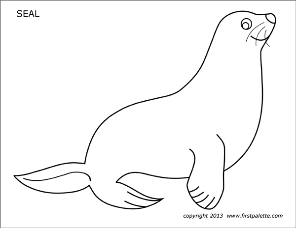 Cute Seal Coloring Page