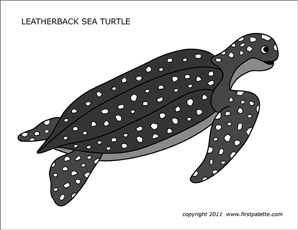Printable Colored Leatherback Sea Turtle