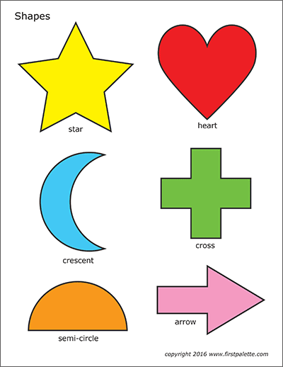 Printable Colored Shapes - Set 2