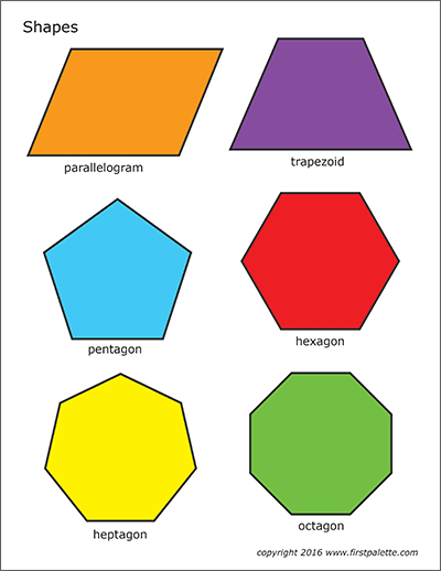 Printable Colored Shapes - Set 3