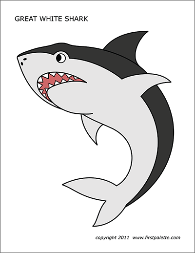 Shark | Free Printable Templates & Coloring Pages | FirstPalette.com