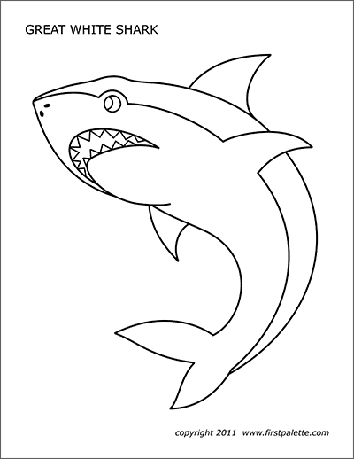 shark  free printable templates  coloring pages