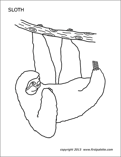 Printable Sloth Coloring Page