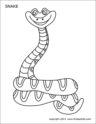 snake printable coloring templates colouring printables rainforest firstpalette animal activities preschool sheets animals template craft orm crafts resources jungle drawing