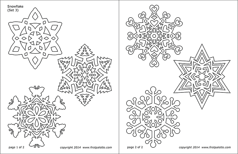 FREE Printable Snowflake Patterns (Large and Small Snowflakes)  Snowflake  drawing easy, Simple snowflake, Snowflake coloring pages