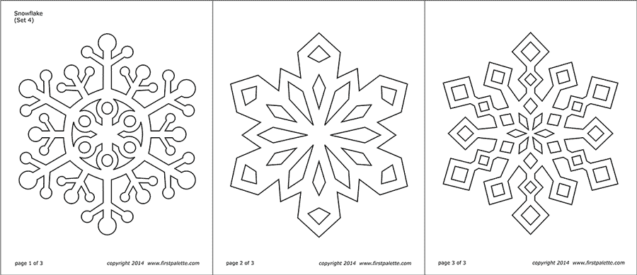 Snowflake Coloring Pages | Free Printable Templates & Coloring Pages | FirstPalette.com