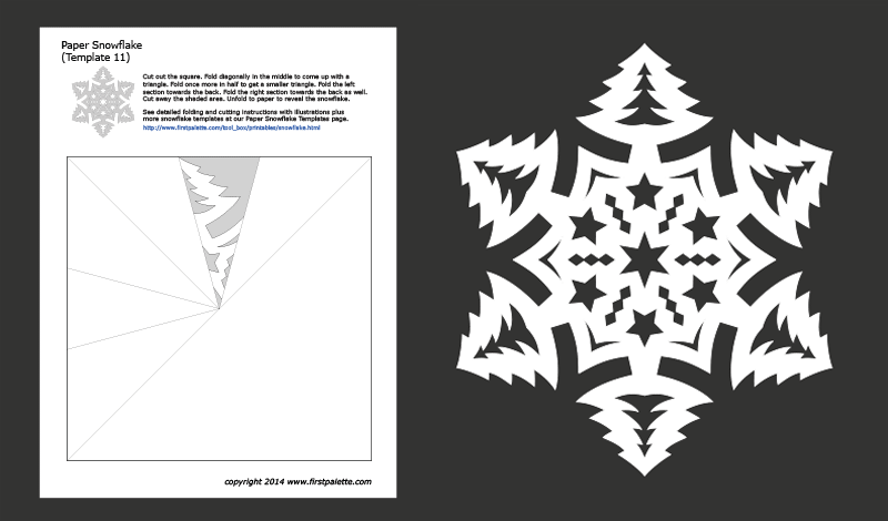 Printable Paper Snowflake - Template 11