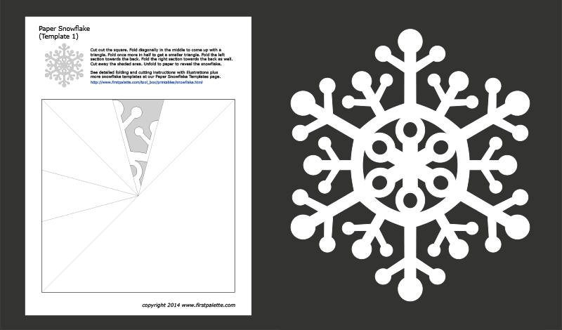 Printable Paper Snowflake - Template 1