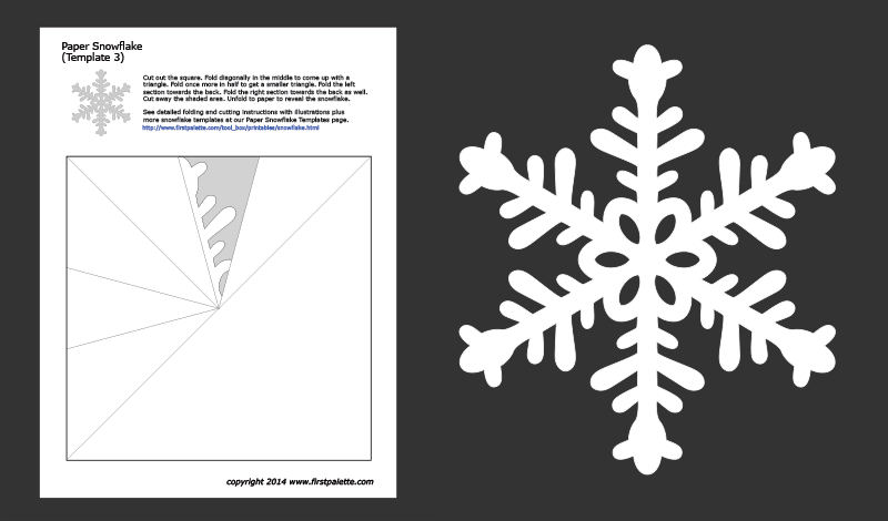 Printable Paper Snowflake - Template 3