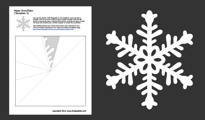 snowflake template Paper Snowflake Templates  Free Printable Templates & Coloring