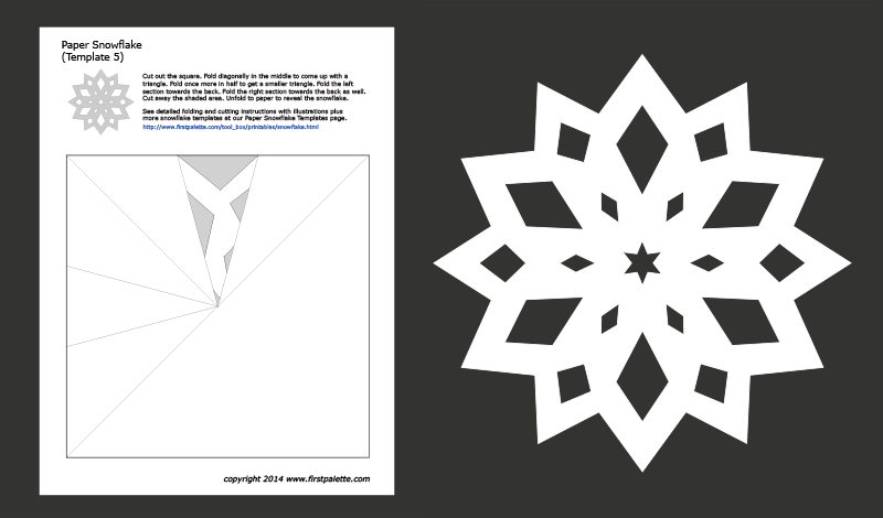 3D Snowflake Template Printable from www.firstpalette.com