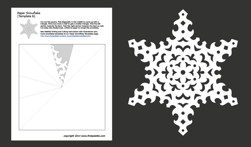 Printable Paper Snowflake - Template 6
