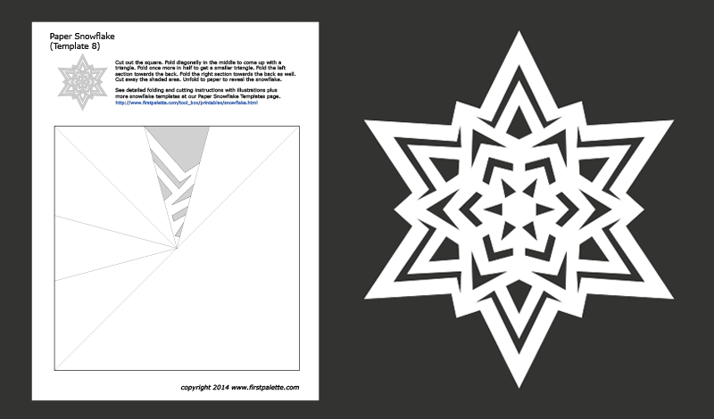 Printable Paper Snowflake - Template 8