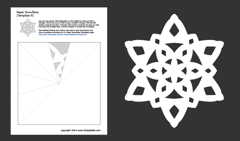 Printable Paper Snowflake - Template 9