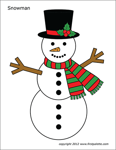 free-snowman-clipart-template-printable-coloring-pages