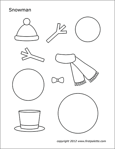 clipart snowman outline paper