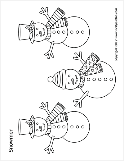 Printable Small Snowmen