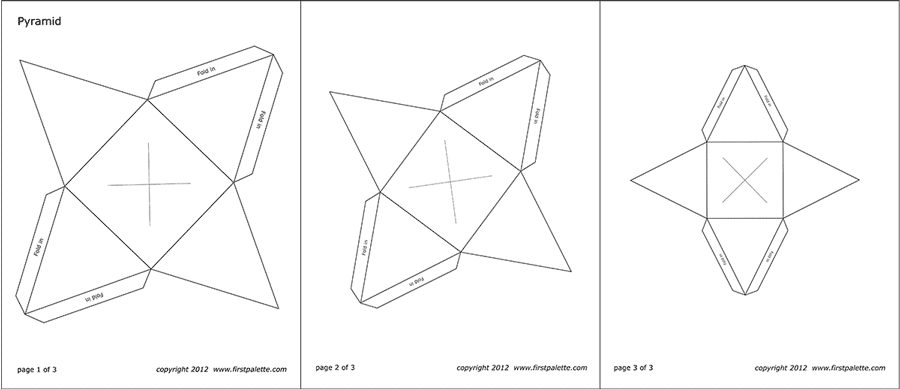Square Pyramid Template | Free Printable Templates & Coloring Pages | FirstPalette.com