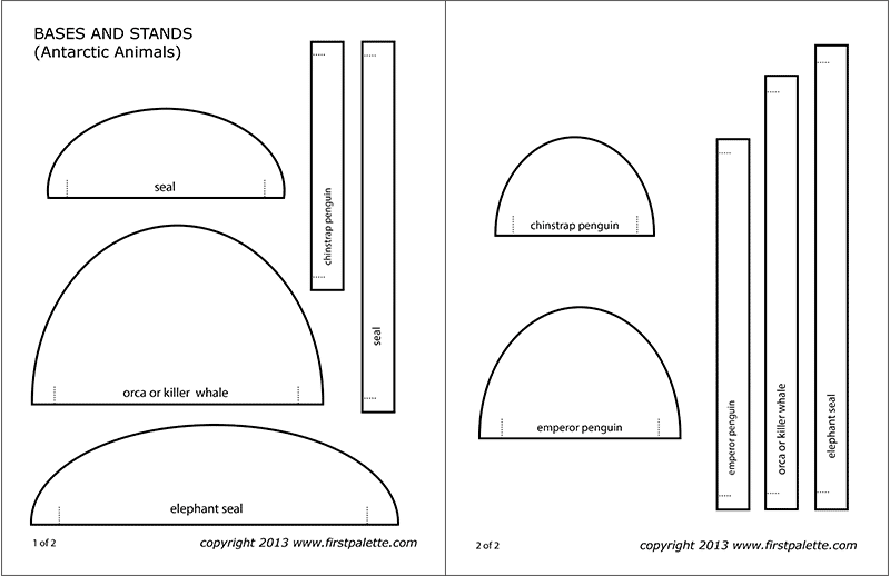 Printable Bases and Stands for Antarctic Animals