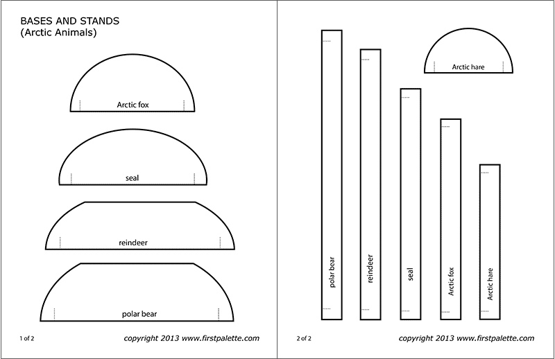 Printable Bases and Stands for Arctic Animals