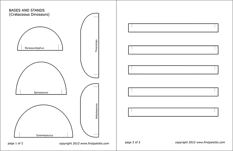 Printable Bases and Stands for Cretaceous Dinosaurs