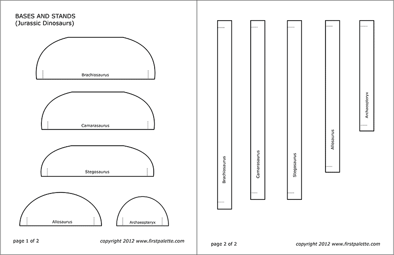 Printable Bases and Stands for Jurassic Dinosaurs