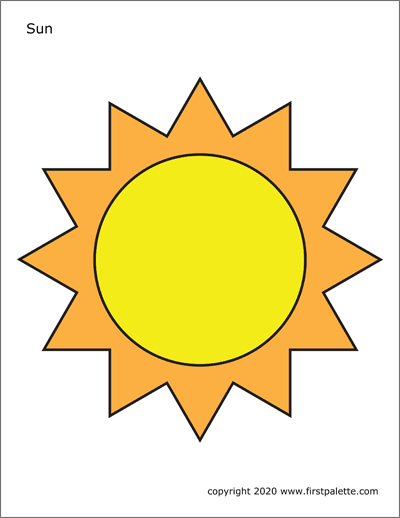 Printable Large Colored Sun