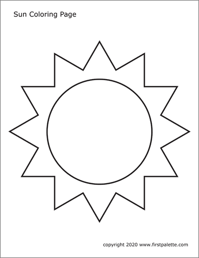 Printable Large Sun Coloring Page