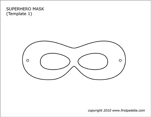 Superhero Mask Templates | Free Printable Templates & Coloring Pages | FirstPalette.com