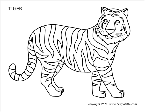 Tiger Free Printable Templates Coloring Pages Firstpalette Com