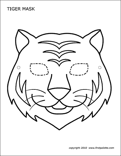 Tiger Mask Free Printable Templates & Coloring Pages | FirstPalette.com