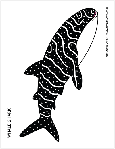 Printable colored whale shark