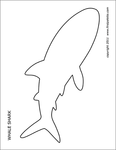 Printable whale shark outline
