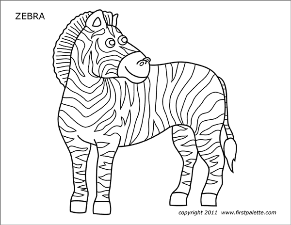 Printable Zebra Coloring Page