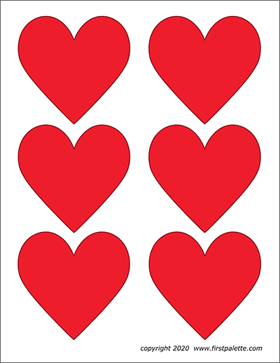 Printable Red Hearts - Set 3